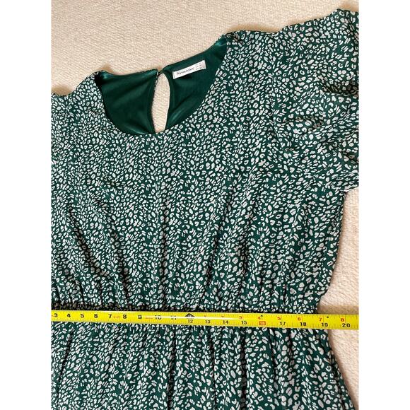 Nemidor Women's Layer Ruffle Animal Print Elastic Waist Short Sleeve Dress 18 - Picture 15 of 16